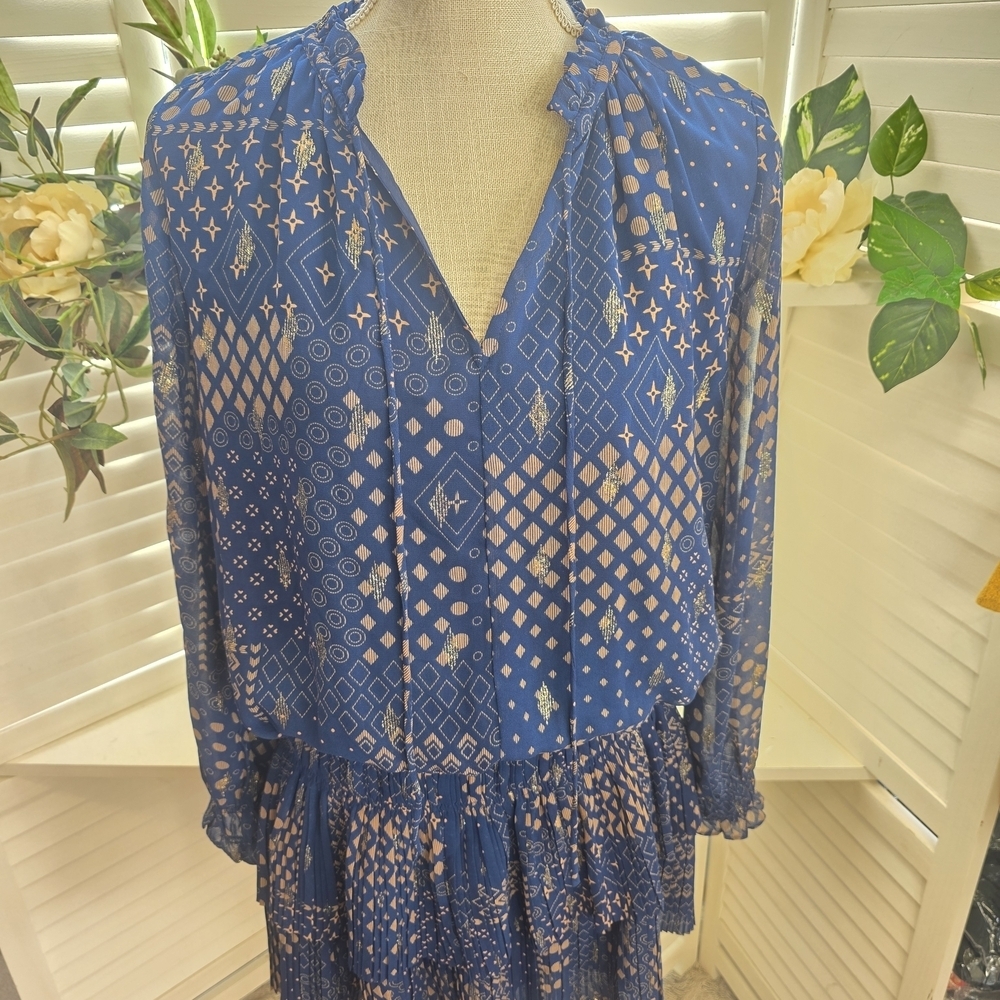 Current Air Navy Long Sleeve Dress MED 1440 - Picture 2 of 10
